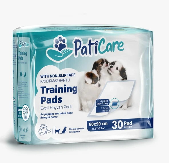 PatiCare Yapışkanlı Kedi Köpek Çiş Pedi Mavi 60x90 cm 30'lu ürün görseli 1