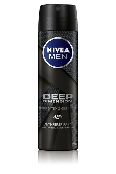 Nivea Men Erkek Sprey Deodorant Deep Dimension 150ml,48 Saat Anti-perspirant Koruma - Resim 2