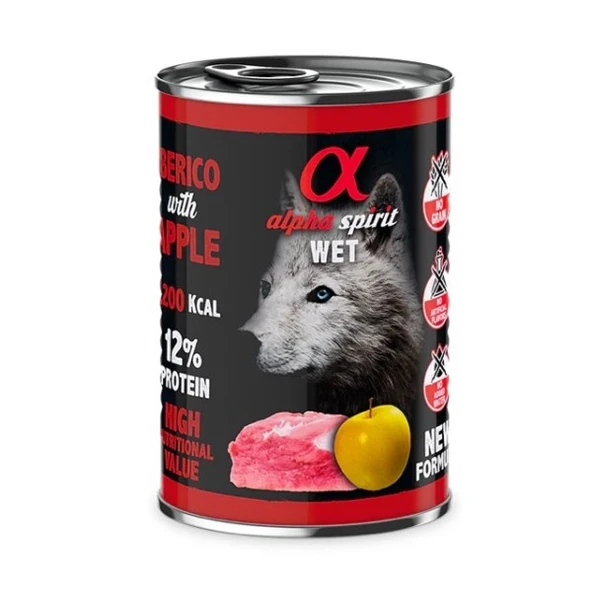 Alpha Spirit Wet Foot Sarı Elma Domuz Etli Yetişkin Köpek Konservesi 400 Gr ürün görseli 1