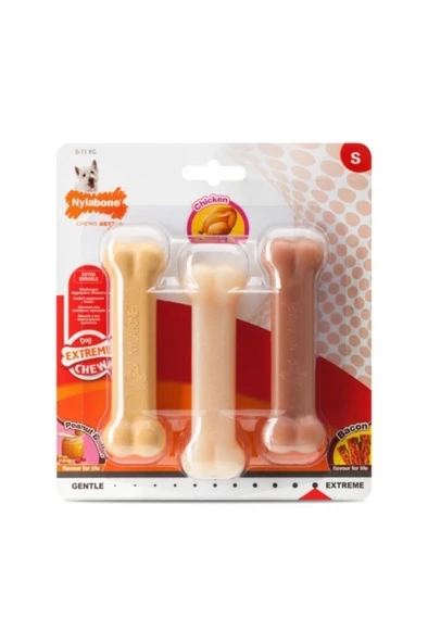 Nylabone  Karışık Lezzetli 3lü Çiğneme Kemiği Small ürün görseli 1