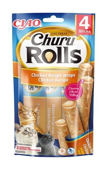 Ciao Churu Rolls Sticks Tavuk Sargılı Kedi Ödül Maması 4x10 Gr ürün görseli 1