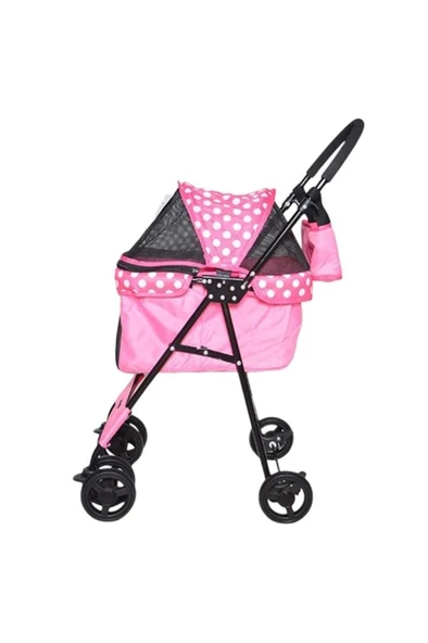 Zampa Perez Kedi Köpek Arabası Pembe 42x63x89 Cm - Resim 3