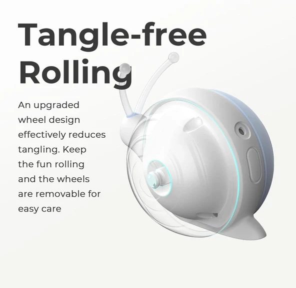 Cheerble Şarjlı Akıllı İneraktif Kedi Salyangoz Oyuncağı Mavi 7X5X5,8 Cm - Resim 3