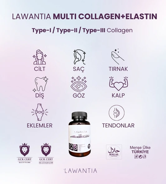 LAWANTIA Multi Collagen+Elastin Tip 1-2-3 90 Tablet ürün görseli 1
