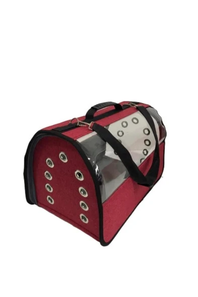 Pet Pretty Flybag Şeffaf Kedi Ve Köpek Taşıma Çantası Kırmızı 30x30x49 Cm Kırmızı ürün görseli 1