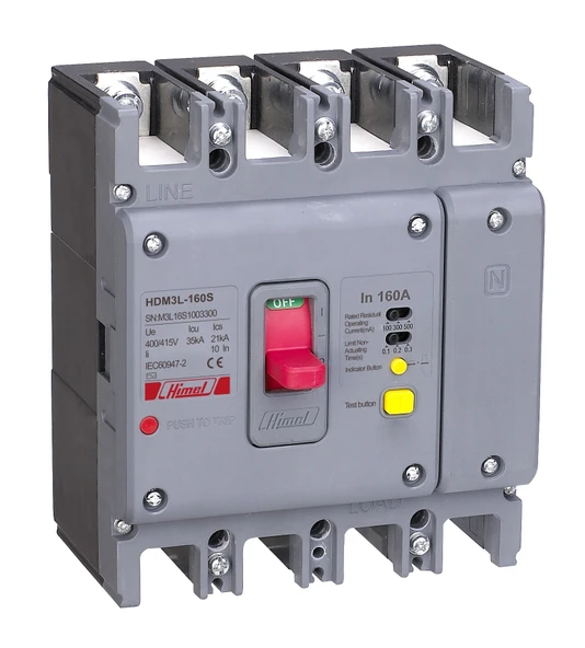 Himel HDM3L12F050B320AB1 4x50A 50kA Yangın Korumalı TMŞ B 100/300/500mA ürün görseli 1