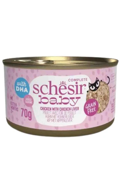 Schesir Tavuk Etli ve Tavuk Ciğerli Yavru Kedi Konservesi 70 Gr ürün görseli 1