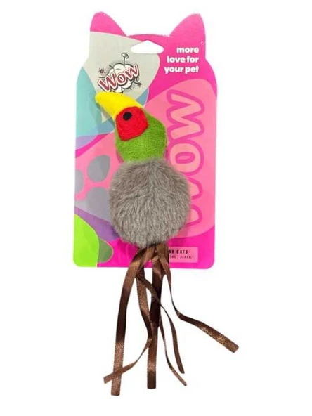 Wow Peluş Kedi Oyuncak Püsküllü Kuş ürün görseli 1