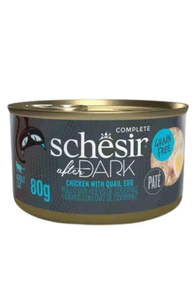 Schesir After Dark Tavuk Etli ve Bıldırcın Yumurtalı Yetişkin Kedi Konservesi 80 Gr ürün görseli 1