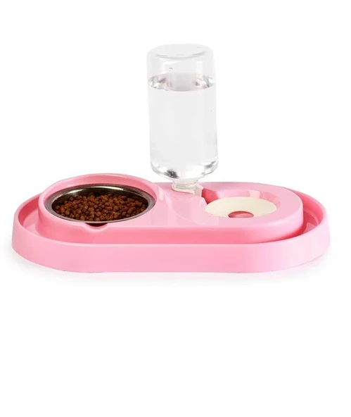 Tineke Hazneli Çelik Taslı Kedi Köpek Mama ve Su Kabı Seti 500 ml - Resim 2