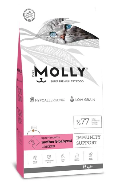 Molly Düşük Tahıllı Mother Babycat Yavru Kedi Maması Tavuklu 15 Kg ürün görseli 1