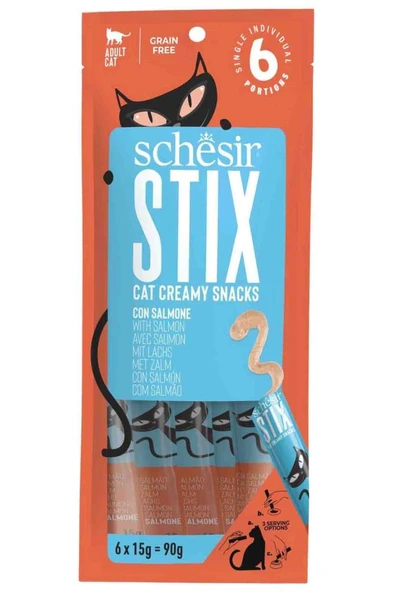 Schesir Cat Stix Somon Balıklı Krema Kedi Ödülü 6x15 Gr ürün görseli 1