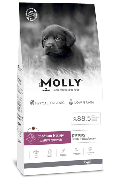 Molly Kuzulu Yaban Mersinli Orta ve Büyük Irk Yavru Köpek Maması 2 Kg ürün görseli 1