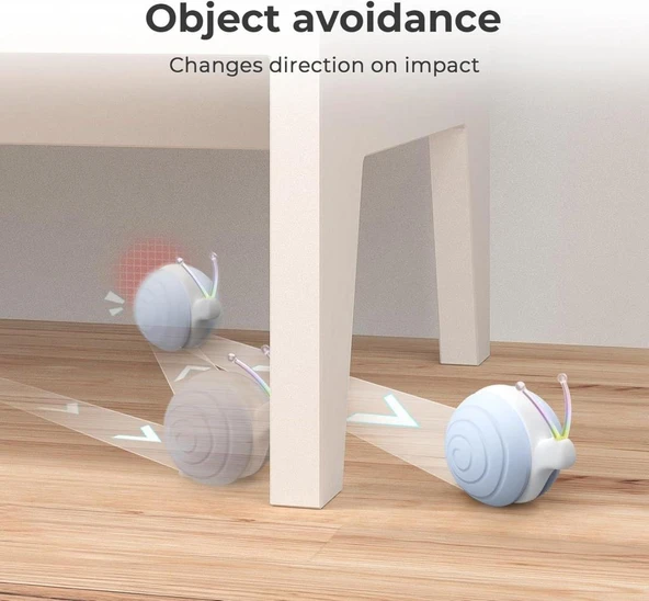 Cheerble Şarjlı Akıllı İneraktif Kedi Salyangoz Oyuncağı Mavi 7X5X5,8 Cm - Resim 4