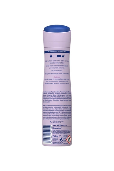 Nivea Kadın Sprey Deodorant Double Effect 48 Saat Anti-perspirant Koruma 150ml Pürüzsüz Koltuk Altı - Resim 3