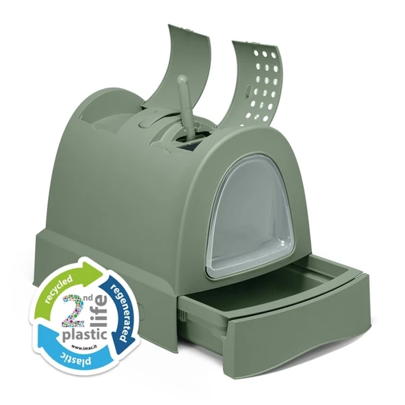Imac Zuma 2nd Lıfe Torbalı Kapalı Kedi Tuvaleti Yeşil 56x40x42,5 Cm ürün görseli 1