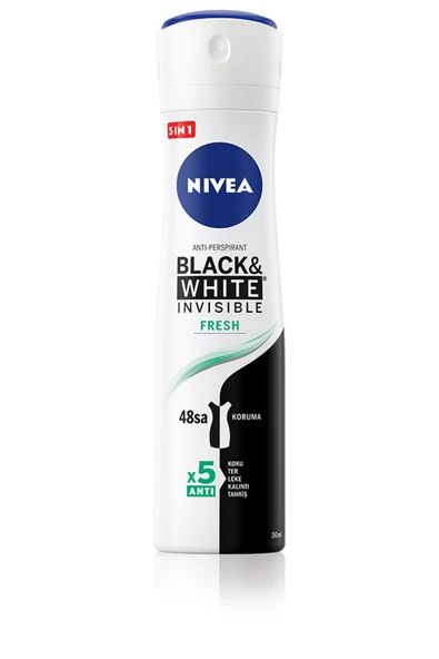 Nivea Kadın Sprey Deodorant Black&white Fresh Invisible 150ml,48 Saat Anti-perspirant Koruma - Resim 2