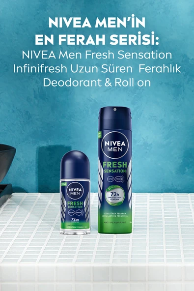 Nivea Men Fresh Sensation Roll On Deodorant 50 Ml,72 Saat Anti-perspirant Koruma,uzun Süren Ferahlık - Resim 5