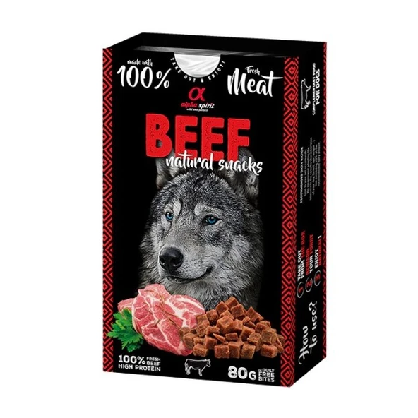 Alpha Spirit Doğal Atıştırmalık Sığır Etli Köpek Ödülü 80 Gr ürün görseli 1