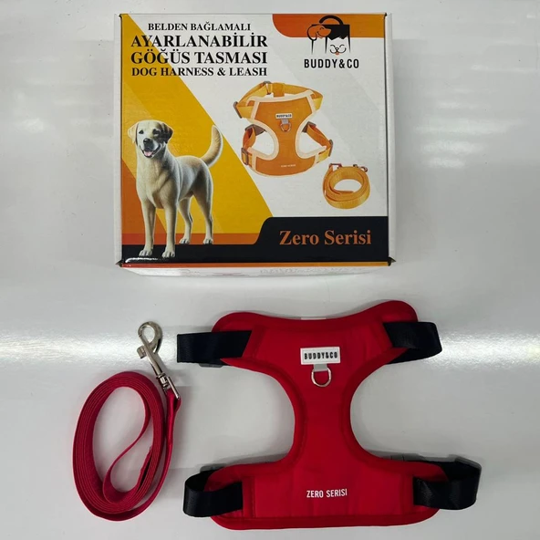 Buddy Co Zero Köpek Uzatmalı Göğüs Tasması Kırmızı Medium ürün görseli 1