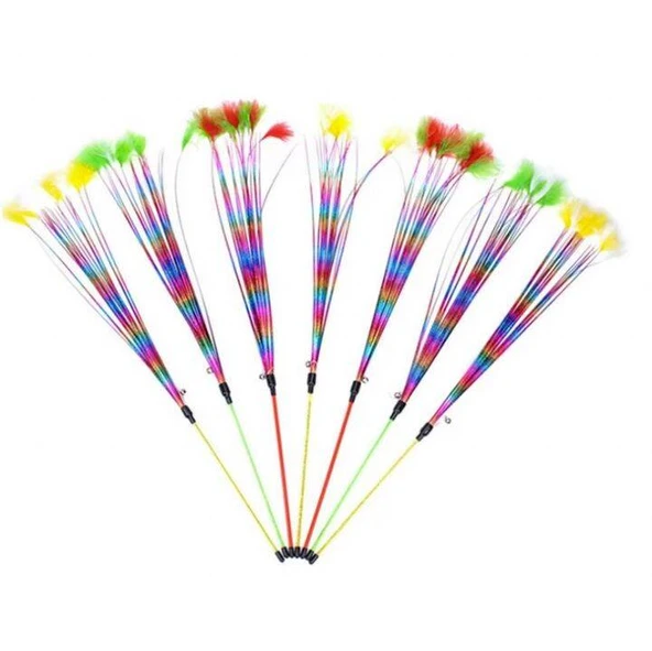 Nunbell Cats Kedi Olta Oyuncağı Gökkuşağı Püsküllü ürün görseli 1