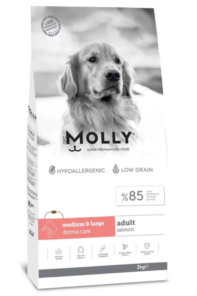 Molly Hypoallergenıc Somonlu Orta ve Büyük Irk Yetişkin Köpek Maması 2 Kg ürün görseli 1