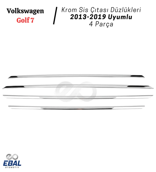 Vw Golf 7 Krom Sis Çıtası Düzlükleri 4 Parça 2013-2019 Uyumlu Paslanmaz Çelik - Resim 5