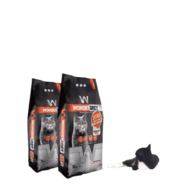 Wonder White Grey Sodıum Bentonit Kokusuz İnce Taneli Topaklanan Kedi Kumu 10 Kg ürün görseli 1