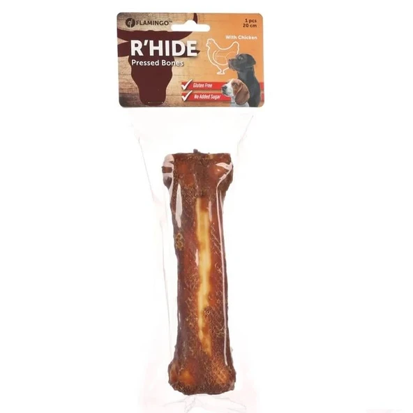 Flamingo Tavuk Eti Kaplı Kemik Köpek Ödülü 20 Cm ürün görseli 1