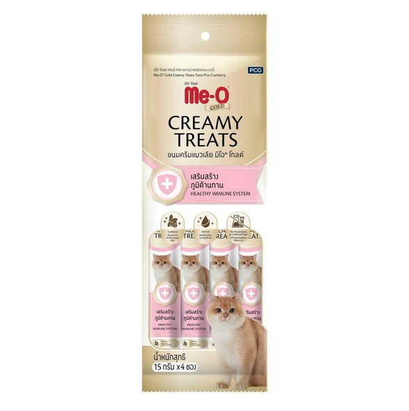 Me-O Gold Immune System Creamy Treat Tuna Kedi Ödülü 4x15 Gr ürün görseli 1