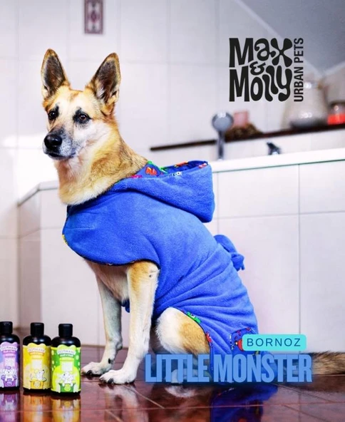 Max Molly Duckling Köpek Bornozu Mavi Small - Resim 4