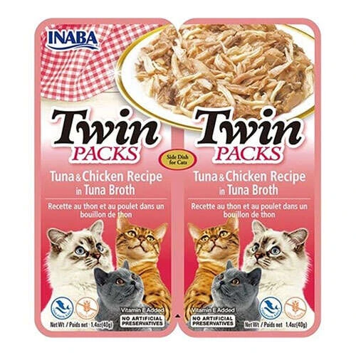 Ciao Inaba CiaoTwin Packs Ton Balıklı ve Tavuklu Kedi Çorbası 2X40 Gr ürün görseli 1