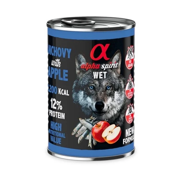 Alpha Spirit Wet Foot Kırmızı Elma Hamsili Yetişkin Köpek Konservesi 400 Gr ürün görseli 1