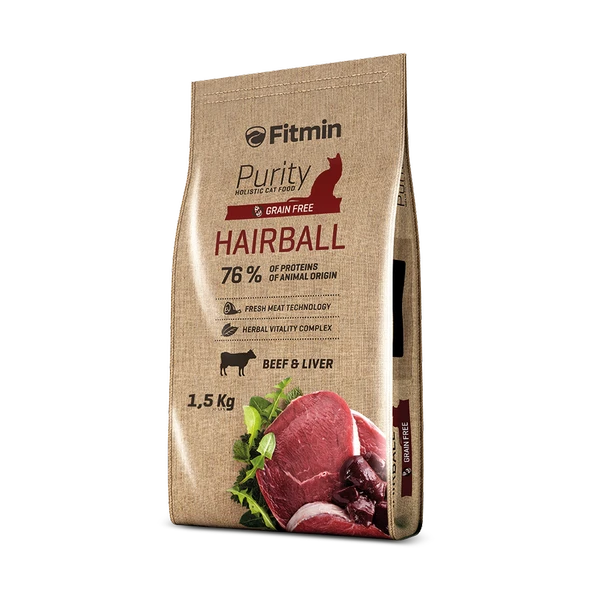 Fitmin Purity Hairball Taze Sığır Etli Yetişkin Kedi Maması 1,5 Kg ürün görseli 1