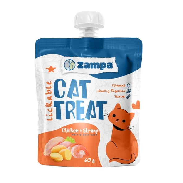 Zampa Puding Kedi Ödülü Tavuklu Etli Karidesli 60 Gr ürün görseli 1