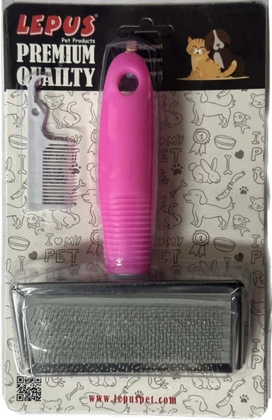 Lepus İnce Telli Fırça Tarak Pembe Small - Resim 2