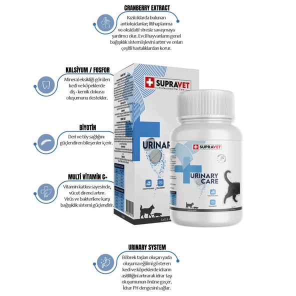 Supravet Kedi Ve Köpek için idrar Sağlığı Sistem Destekleyici Tablet 75 Adet ürün görseli 1