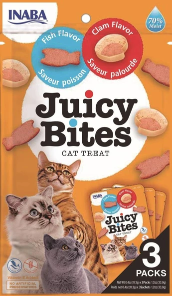 Inaba Ciao Juicy Bites Balıklı ve İstiridyeli Kedi Ödül Maması 3 Lü 11,3 Gr ürün görseli 1