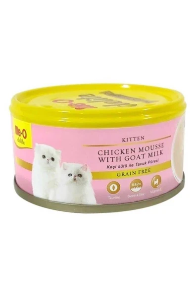 Me-o Delite Me-o Tahılsız Kıyılmış Tavuklu Ve Keçi Sütlü Yavru Kedi Konservesi 80 Gr ürün görseli 1