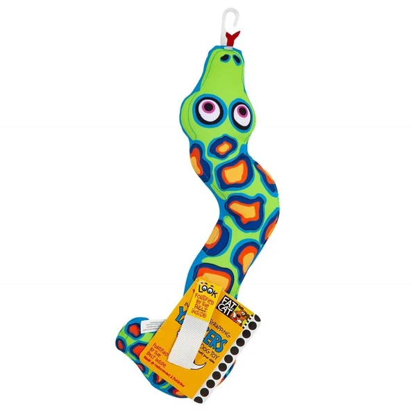 Fat Cat Yankers Dayanıklı Kanvas Kumaştan Sesli Köpek Oyuncağı Yılan 36x6x13 Cm ürün görseli 1