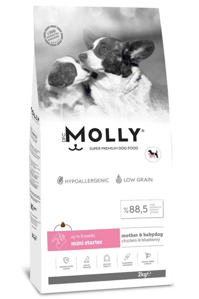 Molly Tavuklu ve Yaban Mersinli Mini Starter Yavru Köpek Maması 2 Kg ürün görseli 1