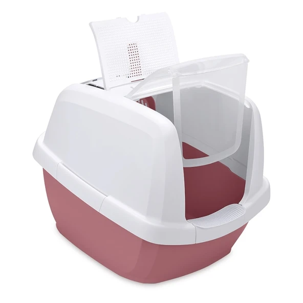 Imac Maddy Kapalı Kedi Tuvaleti Pembe Beyaz 65x47,5x47,5 Cm ürün görseli 1