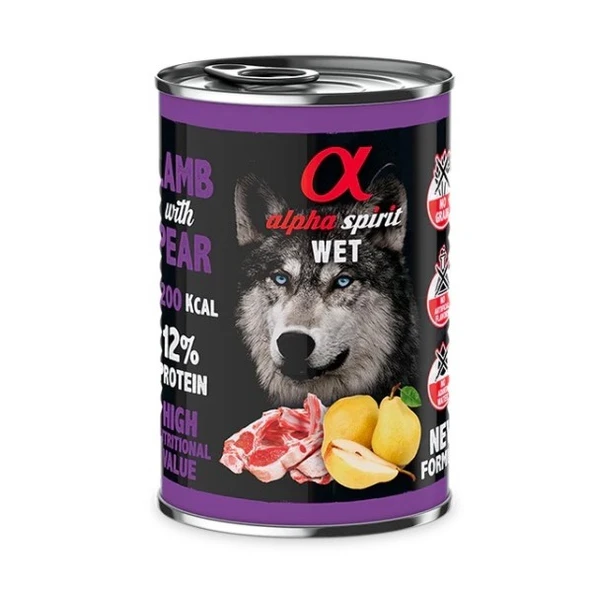 Alpha Spirit Yetişkin Köpek Konservesi Kuzulu Armutlu 400 Gr ürün görseli 1