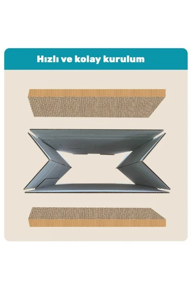 Ata Home Karton Kedi Tırmalama ve Dinlenme Evi - Resim 3