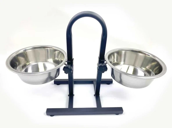 Playfull Ayaklı Ayarlanabilir İkili Çelik Mama Su Kabı 160 Oz 5 Lt ürün görseli 1