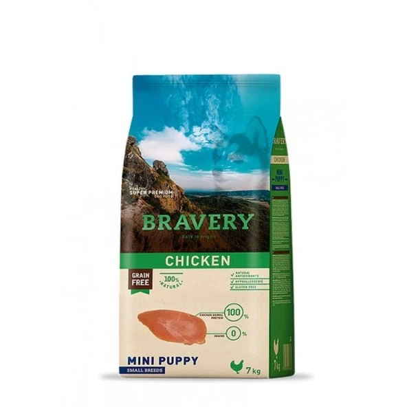 Bravery Tahılsız Tavuklu Küçük Irk Yavru Köpek Maması 7 Kg ürün görseli 1