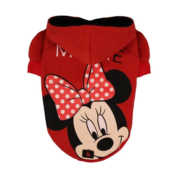 A40 Mınnıe Kırmızı Kapüşonlu Köpek Sweatshirt Medium ürün görseli 1