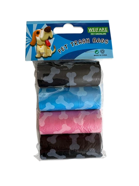 Pet Pretty  4 Lü Rulo Evcil Hayvan Köpek Dışkı Toplama Kaka Rulosu Torbası Poşeti ürün görseli 1