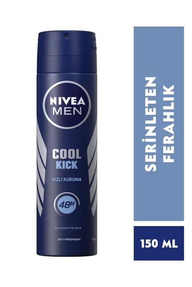 Nivea Men Erkek Sprey Deodorant Cool Kick 48 Saat Anti-perspirant Koruma 150ml,serinleten Ferahlık ürün görseli 1