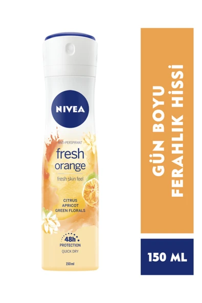 Nivea Kadın Sprey Deodorant Fresh Orange, 48 Saat Anti-perspirant Koruma, 150 ml - Resim 7